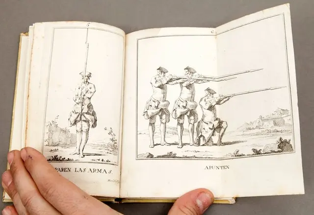 Desconocido - Libro de figuras de las posiciones del manejo de arma - 1762