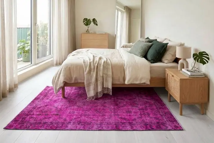 No reserve! Bright pink vintage - Rug - 205 cm - 110 cm...