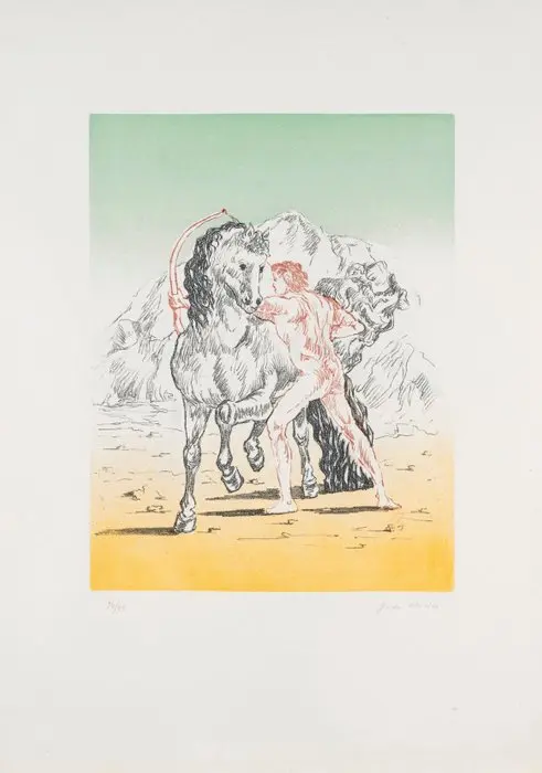 Giorgio De Chirico (1888-1978) - Arciere con cavallo