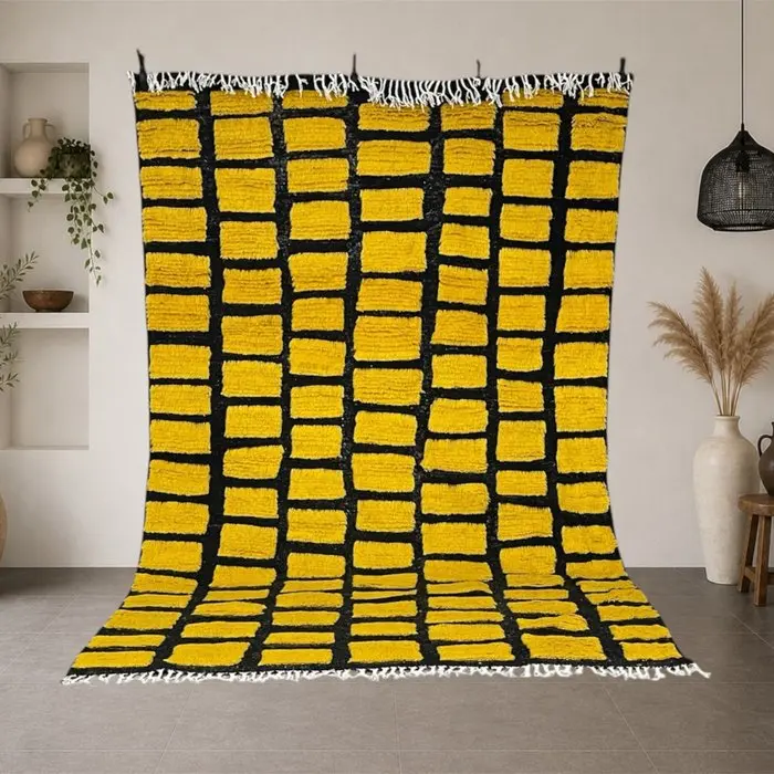 Berber, Berber Moroccan Beni Ourain rug for a modern living room