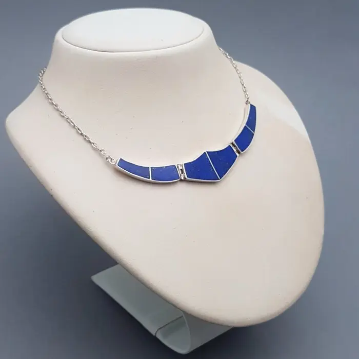 Silver, Art Deco, Lapis Lazuli - Necklace