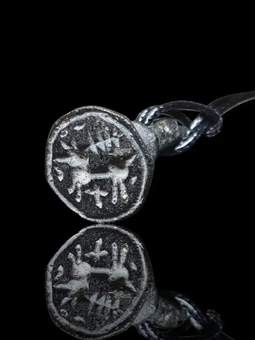 Celtic Bronze Rare Fox Stamp Pendant