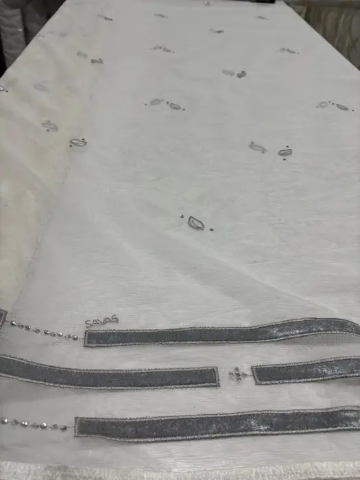 Curtain fabric: Embroidered French tulle