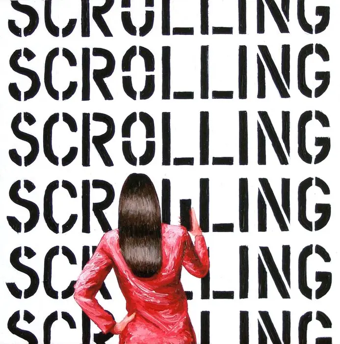 Gerard Boersma (1976) - Scrolling (painting of a woman...