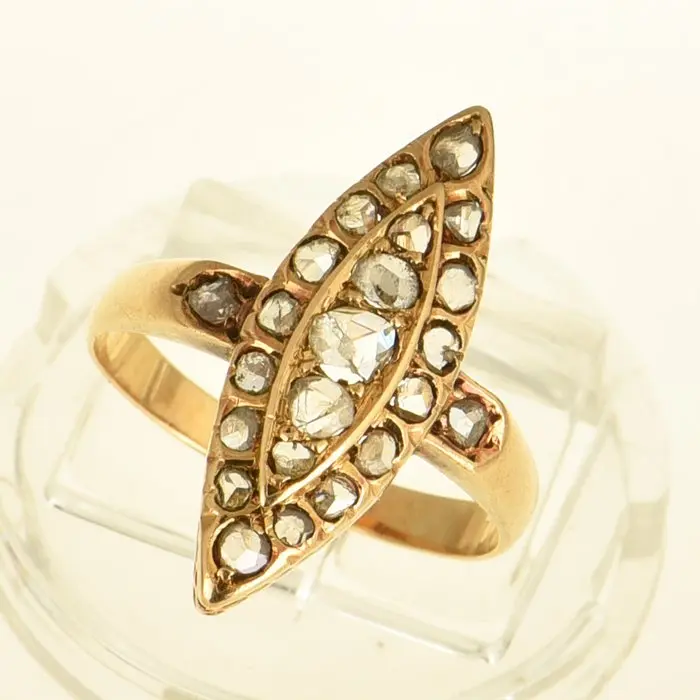 Cocktail ring - 18 kt. Yellow gold Diamond (Natural)