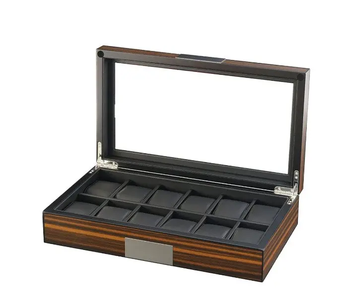 Prestige - Jewellery box - Ebony veneer wood watch box - Wood