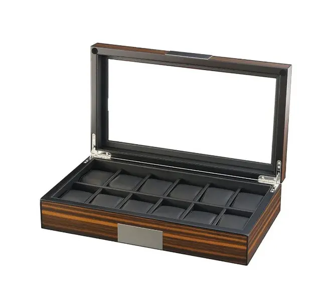 Prestige - Jewellery box - Ebony veneer wood watch box - Wood