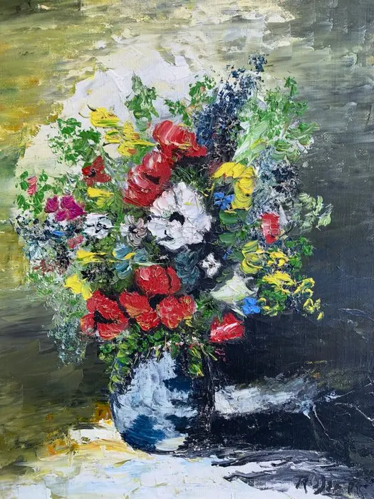 Michel Rodier (1948) - "Bouquet champêtre"