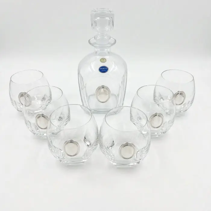 Drinking set (7) - Silver, Crystal - an elegant whisky set