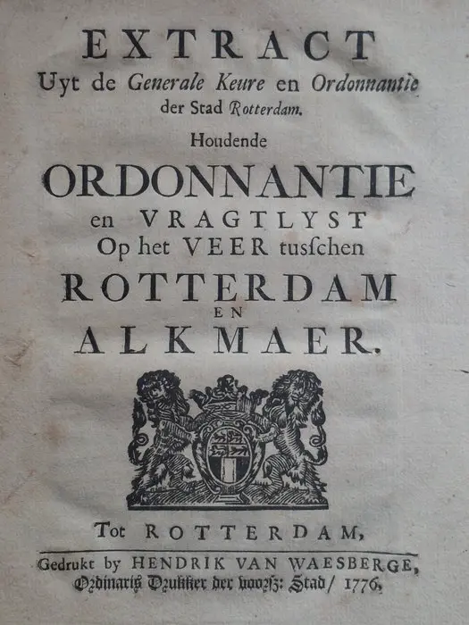 [scheepvaart] - Extract houdende ordonnantie en vragtlyst...