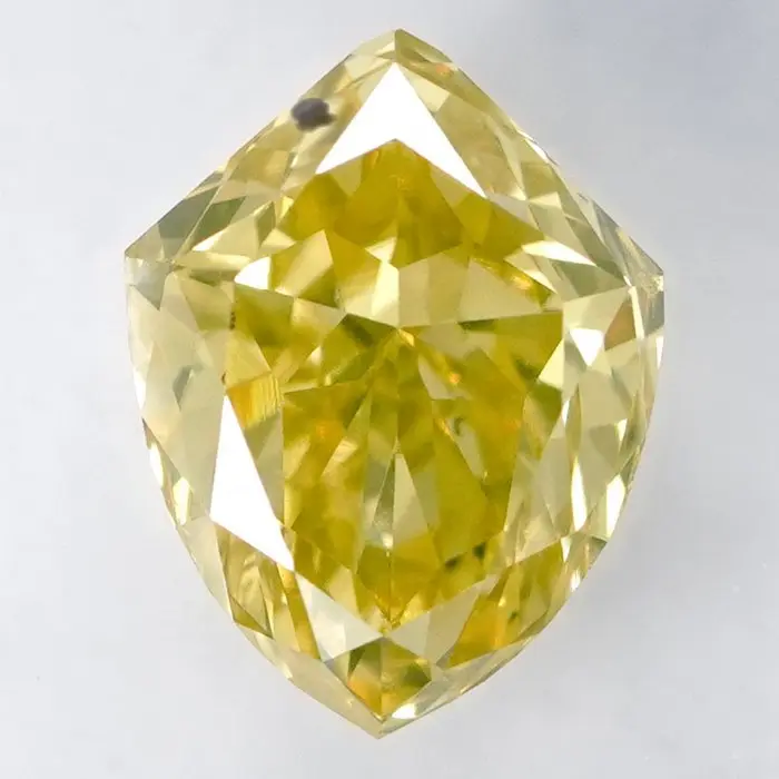 1 pcs Diamond (Natural coloured) - 0.89 ct - Shield - Fancy deep Orangy