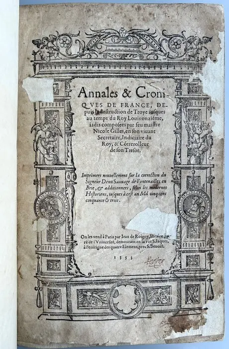 Nicole Gilles - Annales & Croniques de France - 1553