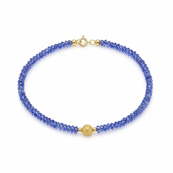 No reserve price - Bracelet - 18 kt. Yellow gold Tanzanite