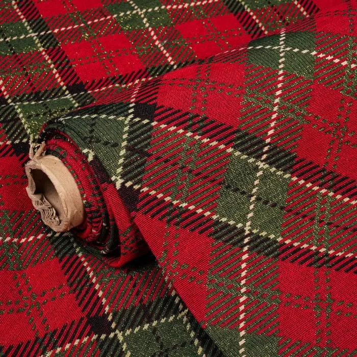 Gobelin fabric with lurex in Scottish tartan pattern –...