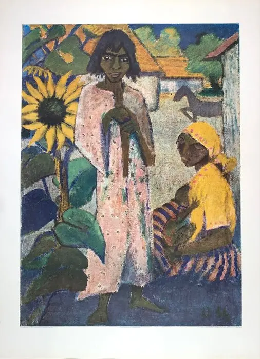 Otto Mueller - Gypsy with sunflower