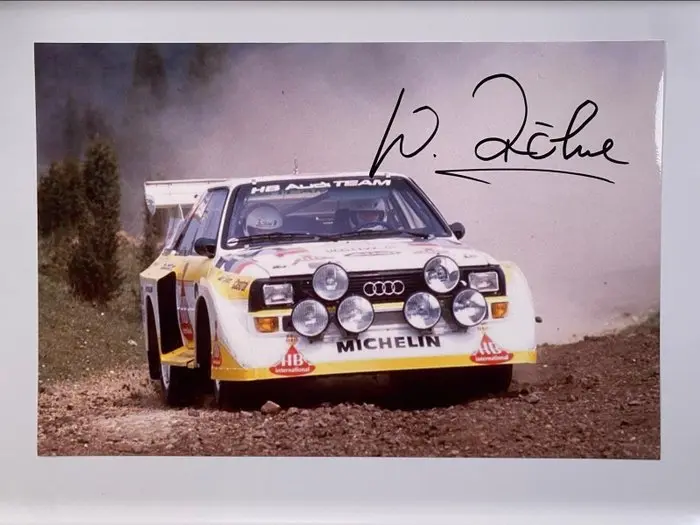 Signed Photograph - Walter Röhrl - Audi Quattro - Rallye