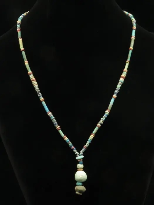 Ancient Egyptian Necklace made of Glass and Faience Mummy...