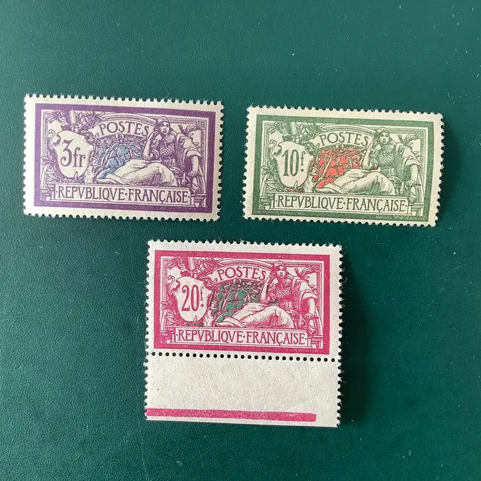 France 1925 - Merson with good centering and selvedge - MNH - Yvert 206/208