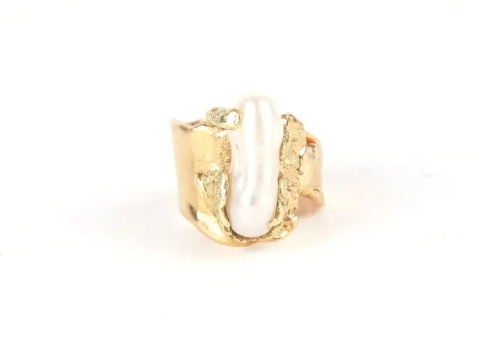 Cocktail ring - 18 kt. Yellow gold - 2.00ct. tw. Pearl - Roland Schad Ring