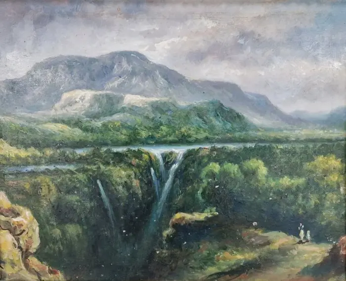 Italian school (XIX) - Paesaggio con cascate - NO RESERVE