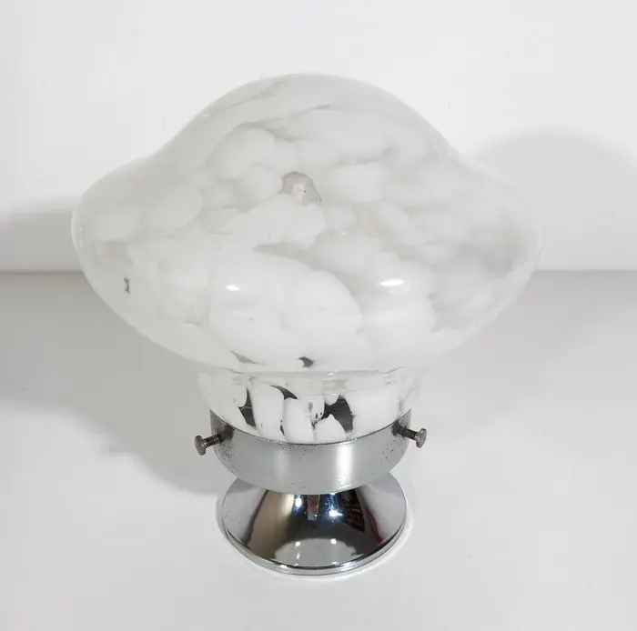 Table lamp - Opaline glass - 1970s mushroom design