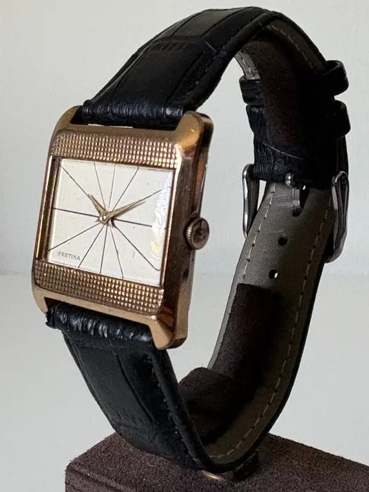Festina – TV Case – Sector Dial – Gold‑Tone – Vintage...