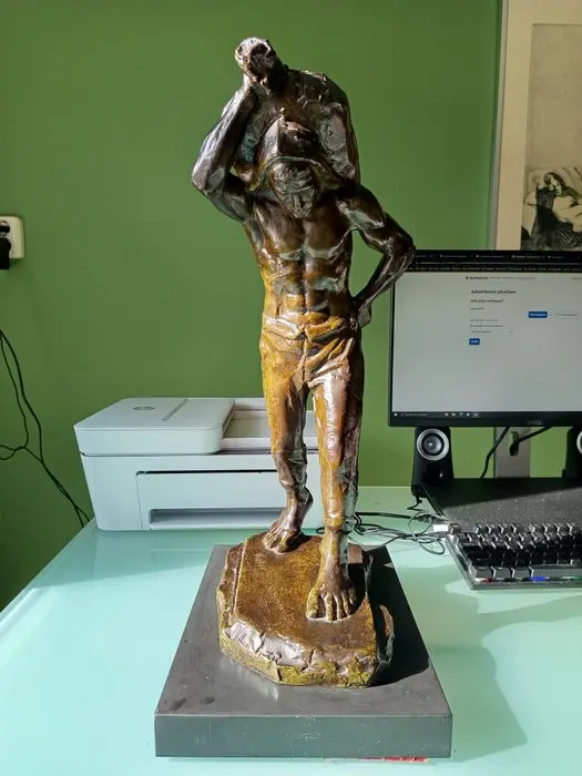 Victor Demanet (1895-1964) - Statue, Le Porteur - 59 cm - Bronze