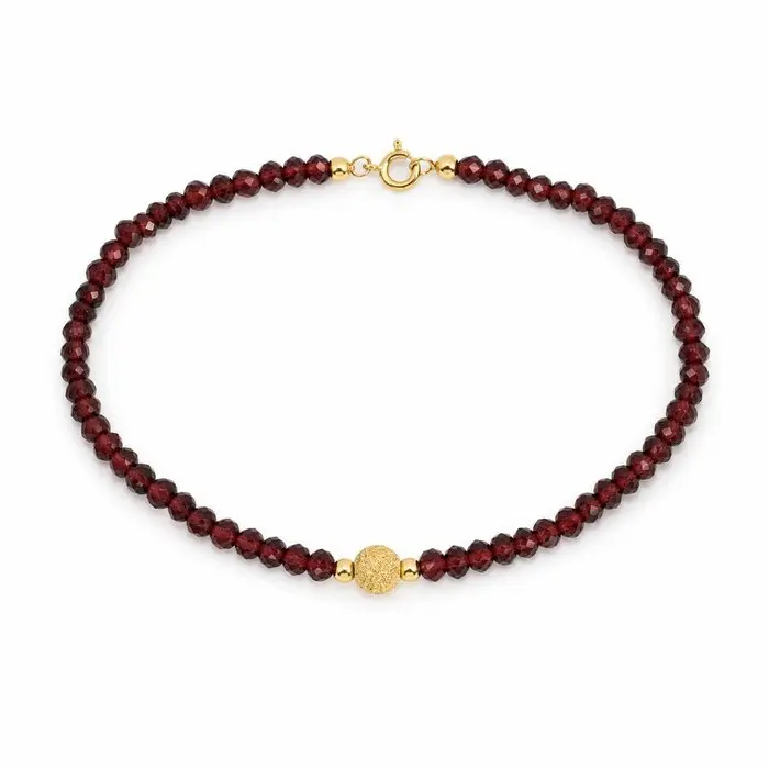 No reserve price - Bracelet - 18 kt. Yellow gold Garnet