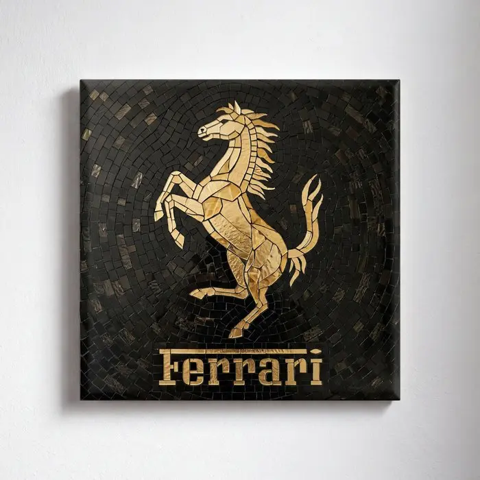 Kleury.art - [Ceramic Tile Art] "Cavallino Rampante in Noir” by Kleury.art