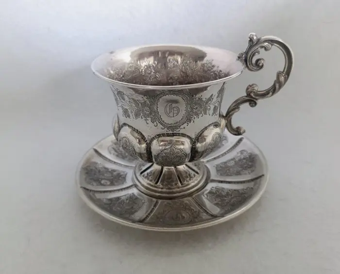 140 Years Old - Tea - Cup and saucer (2) - .950 silver