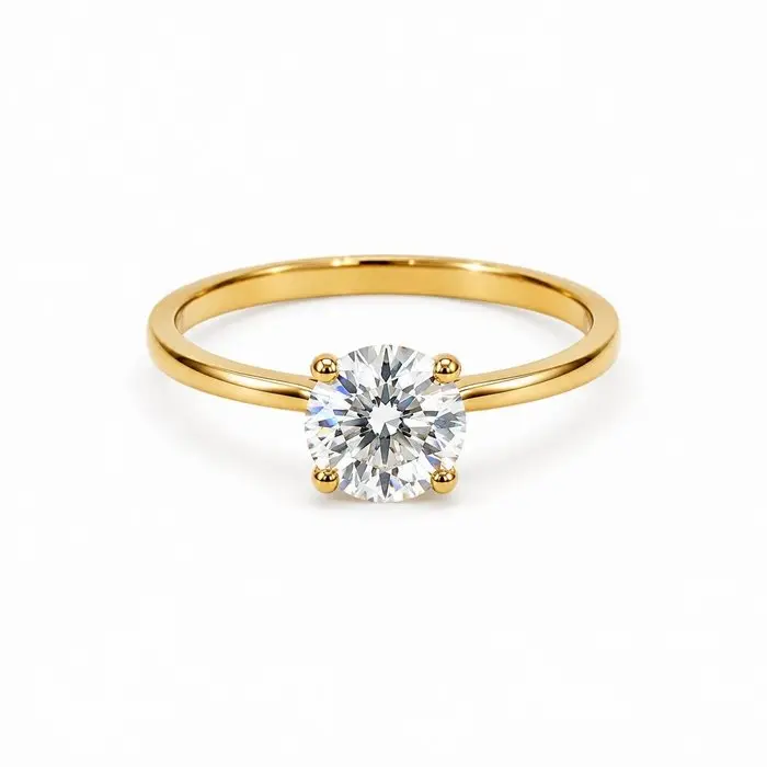 No reserve price - Ring - 14 kt. Yellow gold - 1.00ct. tw. Diamond (Lab-grown)