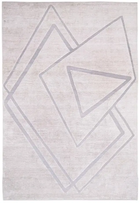 Hand-knotted designer rug made of bamboo-silk with a relief texture