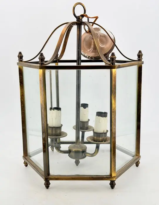 Lantern ceiling lamp - Great - Brass - Hexagonal flashlight