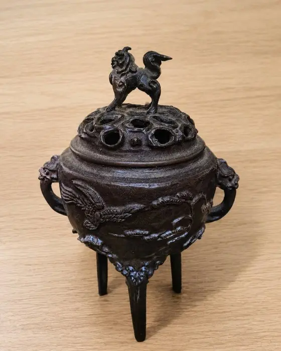 Incense burner - Phoenix Incense Burner in Relief - Copper