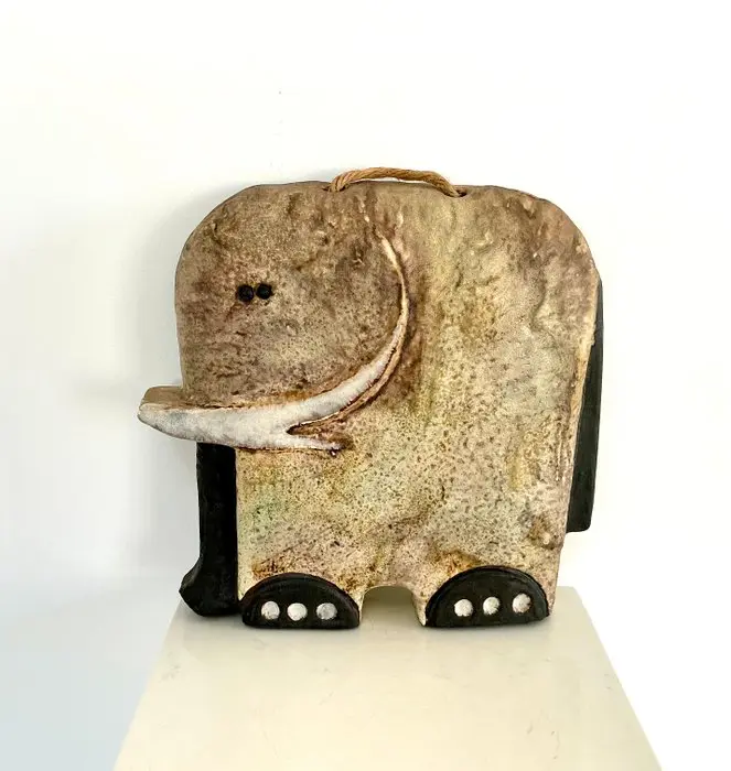 Helmut Schäffenacker - Wall plate - Ceramic - Ceramic elephant figurine, 1960