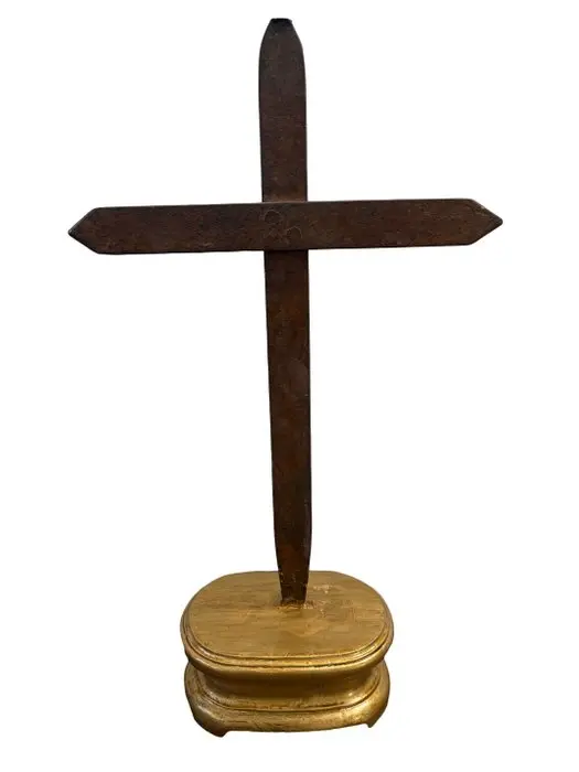 Antique Crucifix - Iron, Wood - 1850-1900 - Wrought iron crucifix - 50 cm