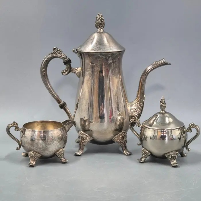 SBS - Coffee set - Versilbertes Tee & Kaffee Set 3-teilig...