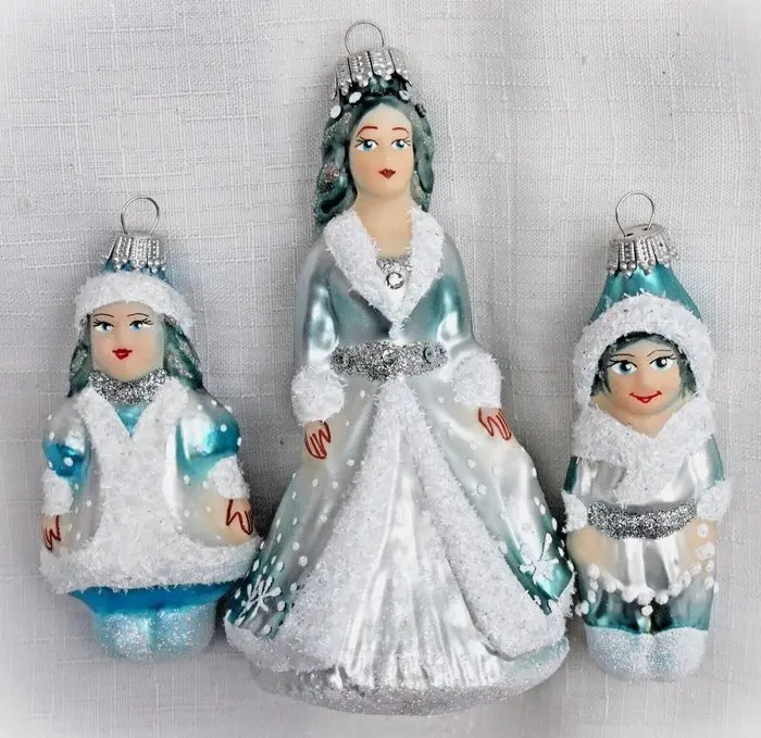 Krebs: De sneeuwkonigin met Gerda en Kay - Christmas baubles (3) - Glass