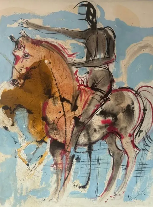 Edmondo Maneglia (1925-2003) - Les Chevaux de Dalí