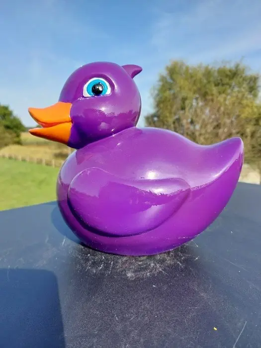 Figure - Large purple bath duck - Polyresin