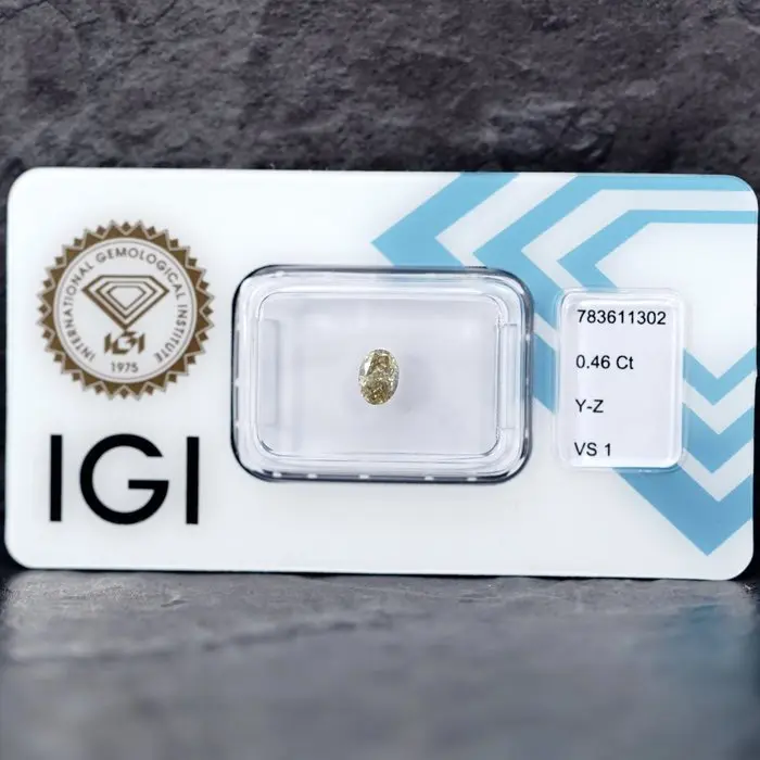1 pcs Diamond (Natural coloured) - 0.46 ct - Oval - Light...