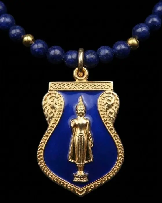Lapis lazuli - Protective Buddha – Monastery Medal –...