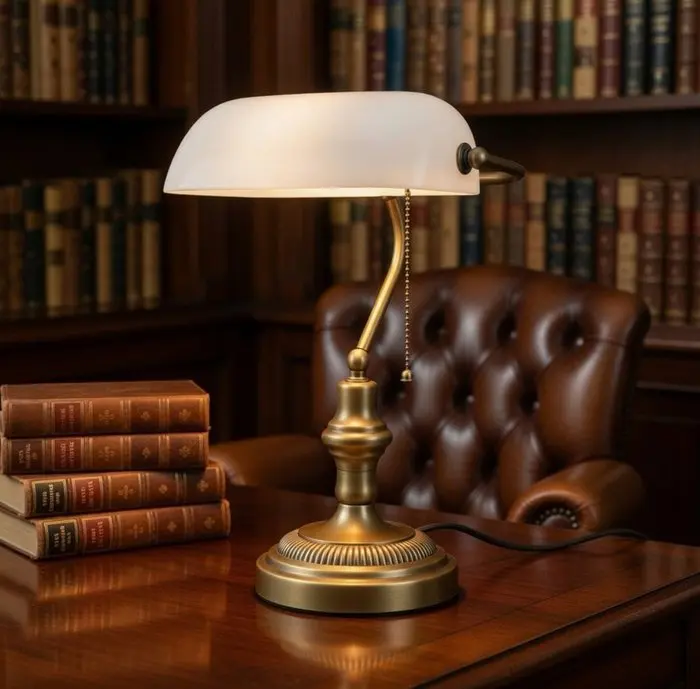 Banker table lamp - Crystal, Metal