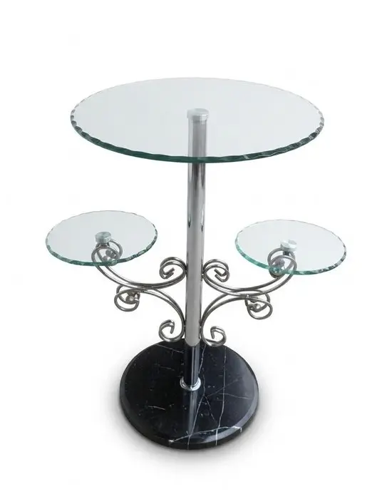 Side table - chrome-plated - 3 shelves