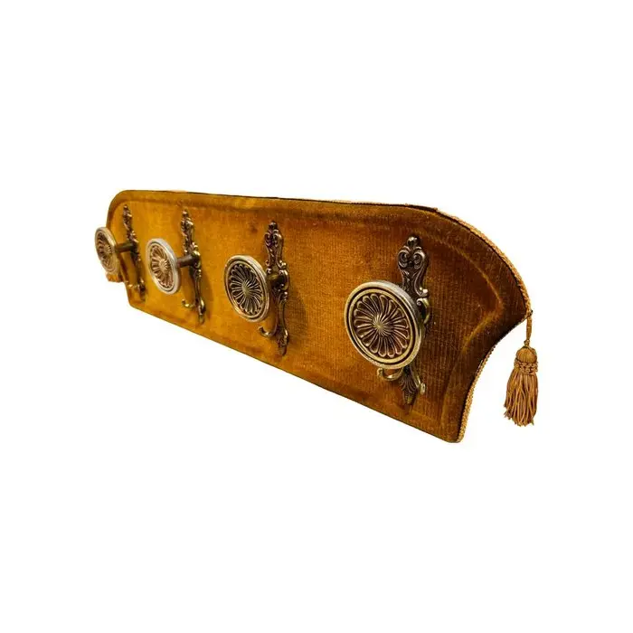 Coat rack - Hollywood Regency Velvet Wall Coat Rack with...