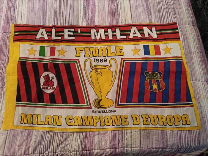 Flag - ALE' MILAN; FINALE 1989; MILAN CAMPIONE D'EUROPA; BARCELLONA - Italy