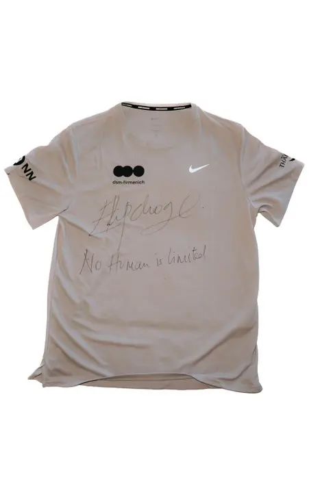 Eliud Kipchoge Training Shirt used during his shake out...