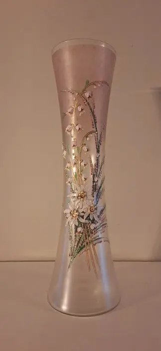 Montjoye (attr.) - Vase - Edelweiss and relief enamel - ca. 1900 -