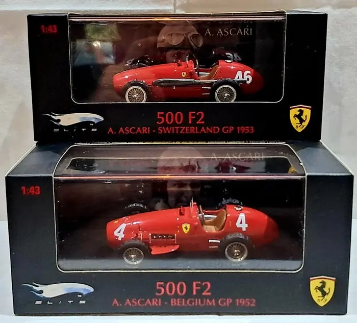 Mattel 1:43 - Model race car (2) - Ferrari 500 F2 (GP...