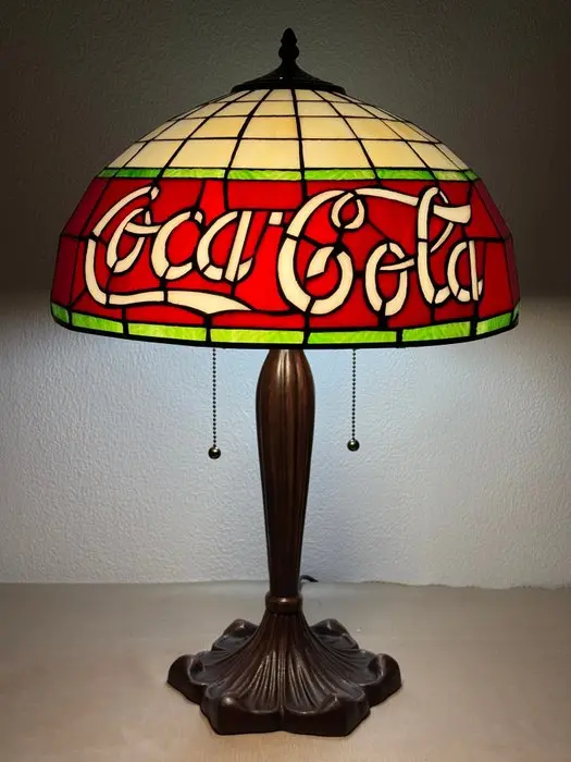 XXL Tiffany stijl tafellamp VINTAGE COLA GLOW lamp met 2...